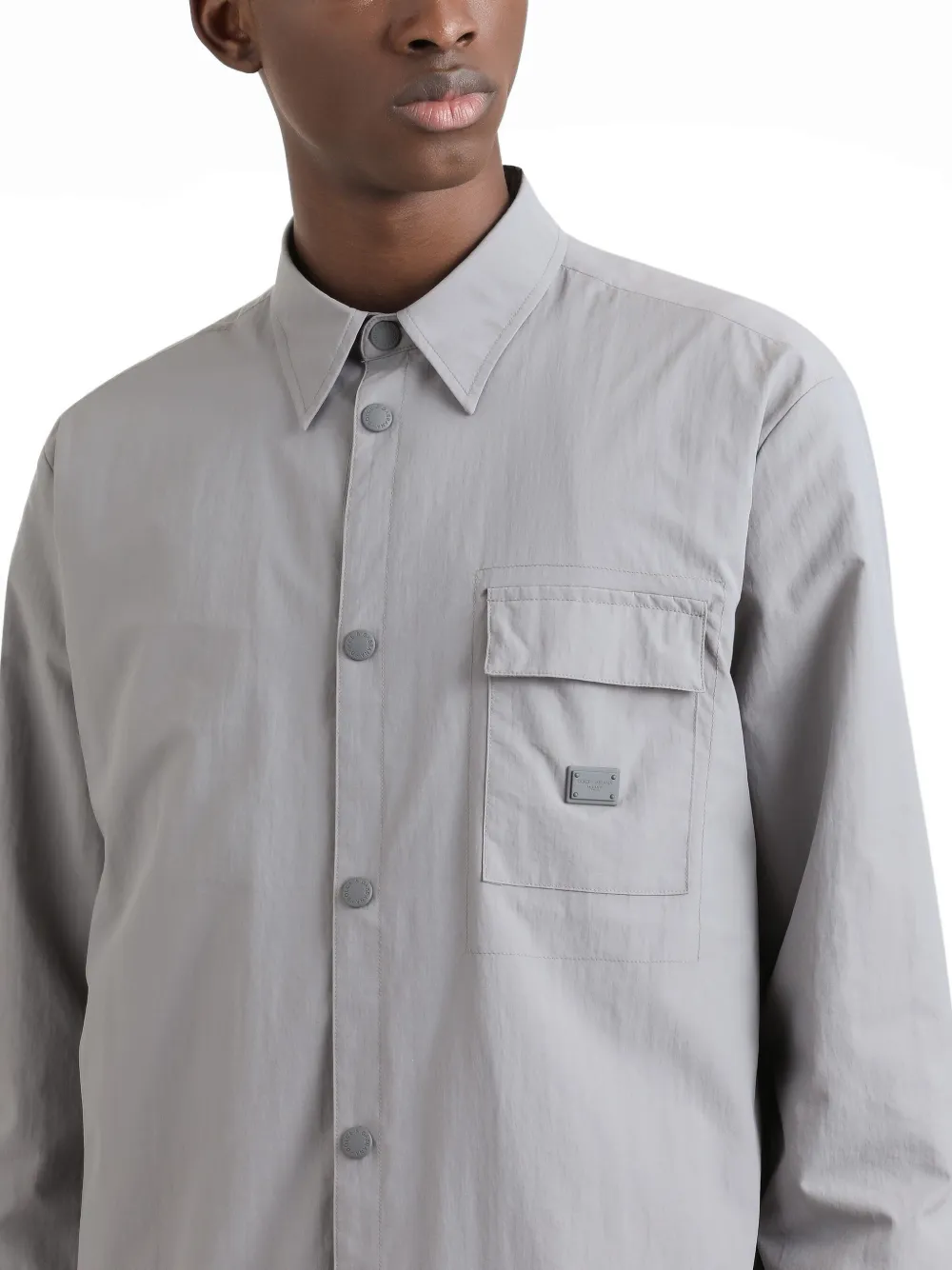 Dolce & Gabbana Shirtjack met logoplakkaat Grijs