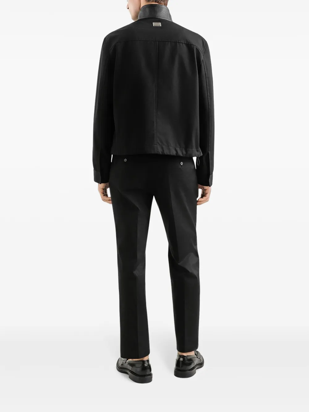 Dolce & Gabbana Bomberjack met leren afwerking Zwart