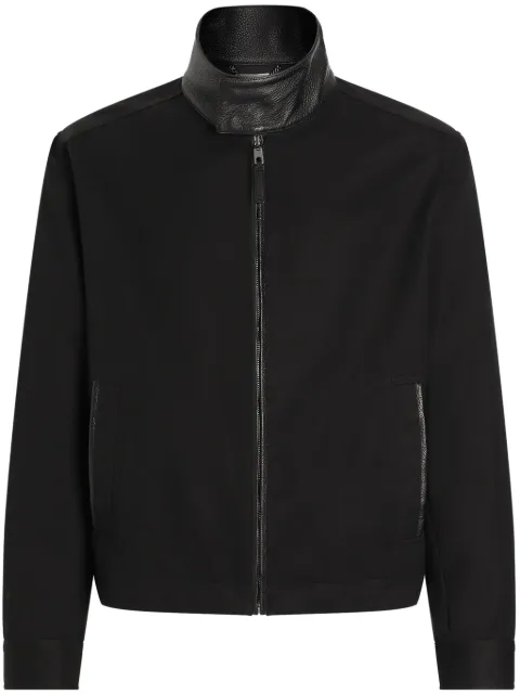Dolce & Gabbana leather-trim bomber jacket
