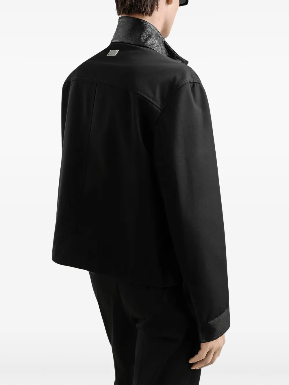 Dolce & Gabbana Bomberjack met leren afwerking Zwart