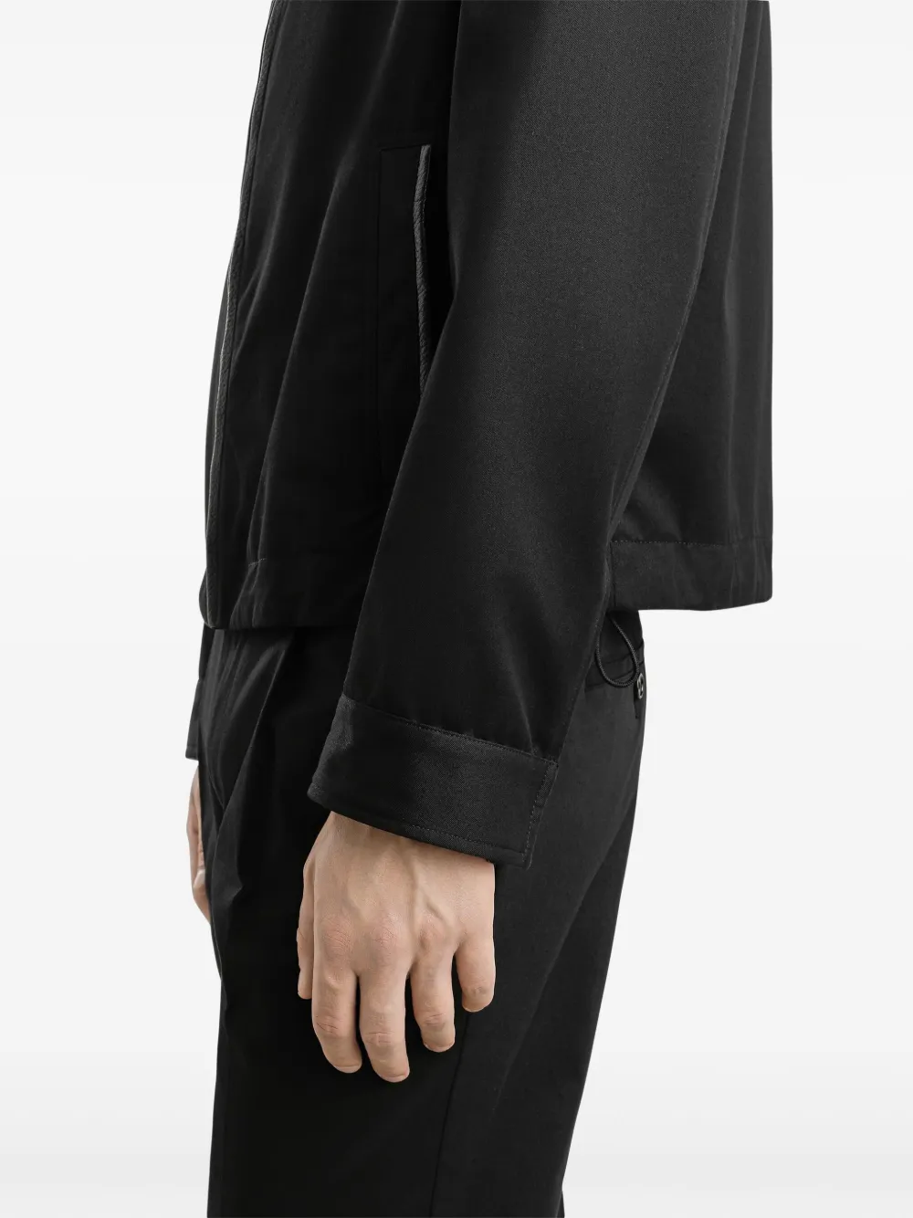 Dolce & Gabbana Bomberjack met leren afwerking Zwart