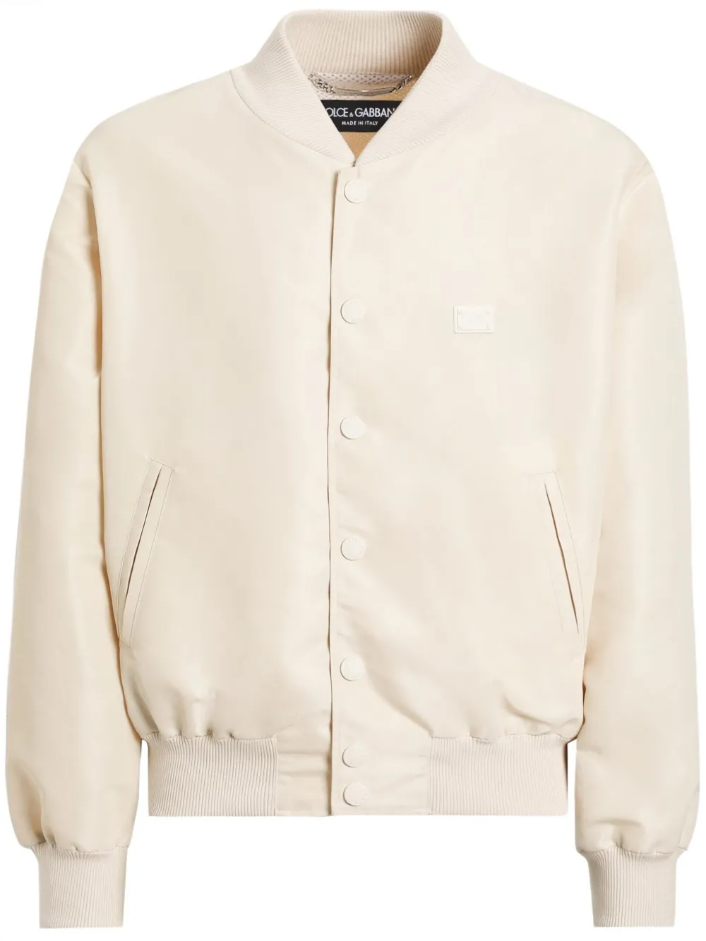 DOLCE & GABBANA LOGO-PLAQUE BOMBER JACKET