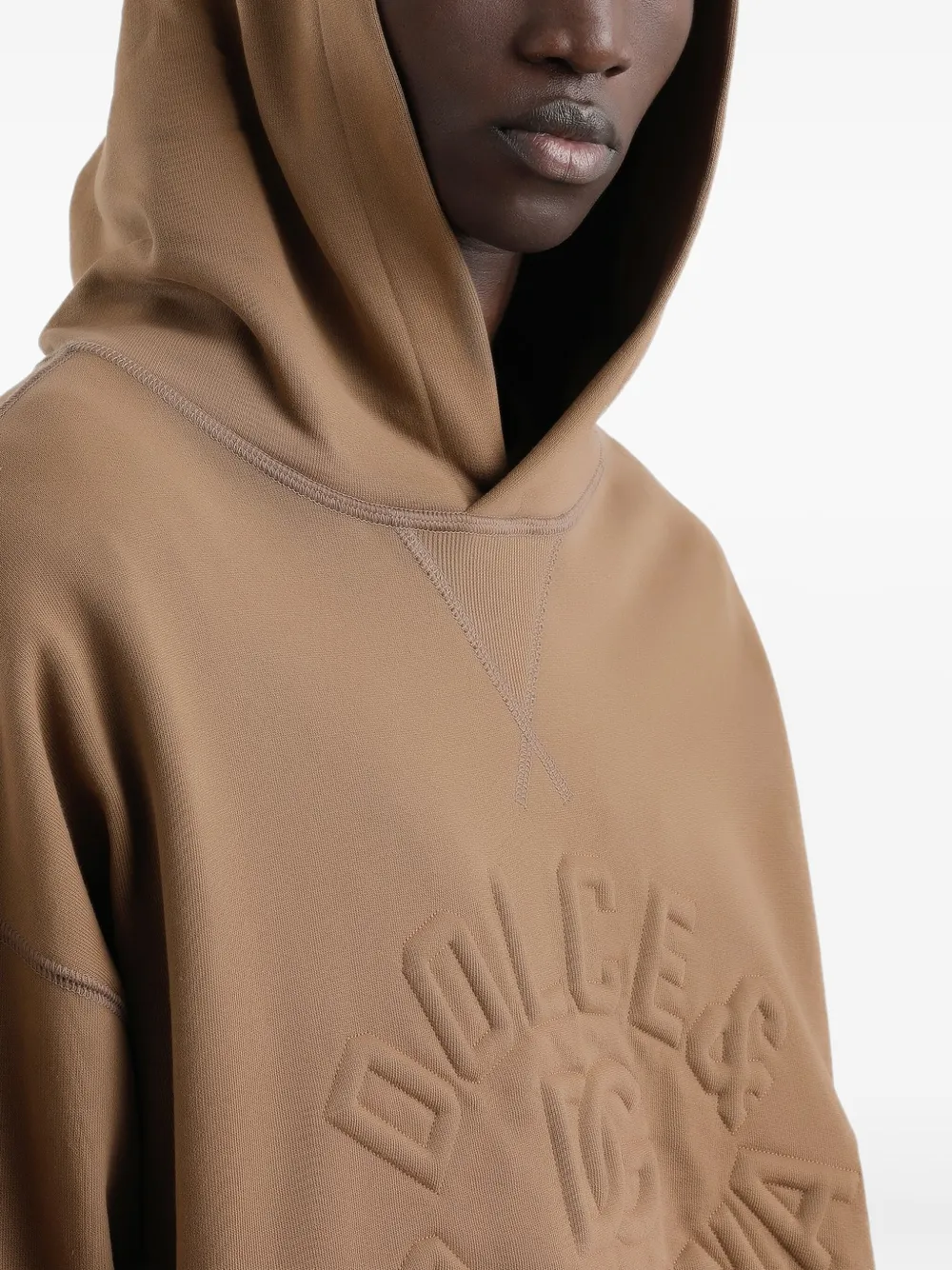 Dolce & Gabbana Hoodie met reliëf Bruin