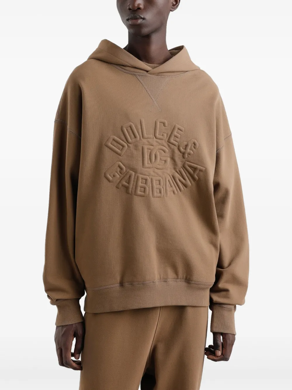 Dolce & Gabbana Hoodie met reliëf Bruin