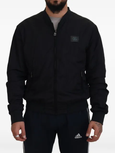 Dolce & Gabbana logo-plaque zip-up bomber jacket