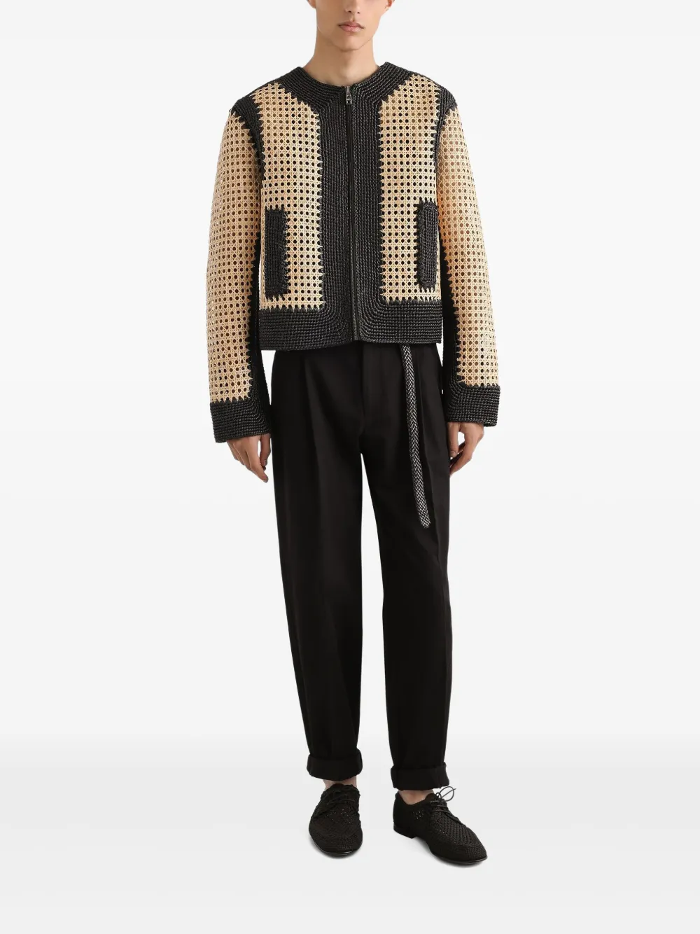Dolce & Gabbana interwoven-raffia jacket | Bomber Jackets | Image 2