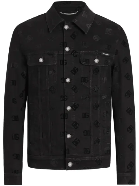 Dolce & Gabbana chamarra de mezclilla con logo en jacquard