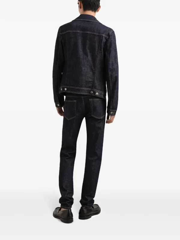 Dolce Gabbana logo-appliqué Denim Jacket Blue FARFETCH ID