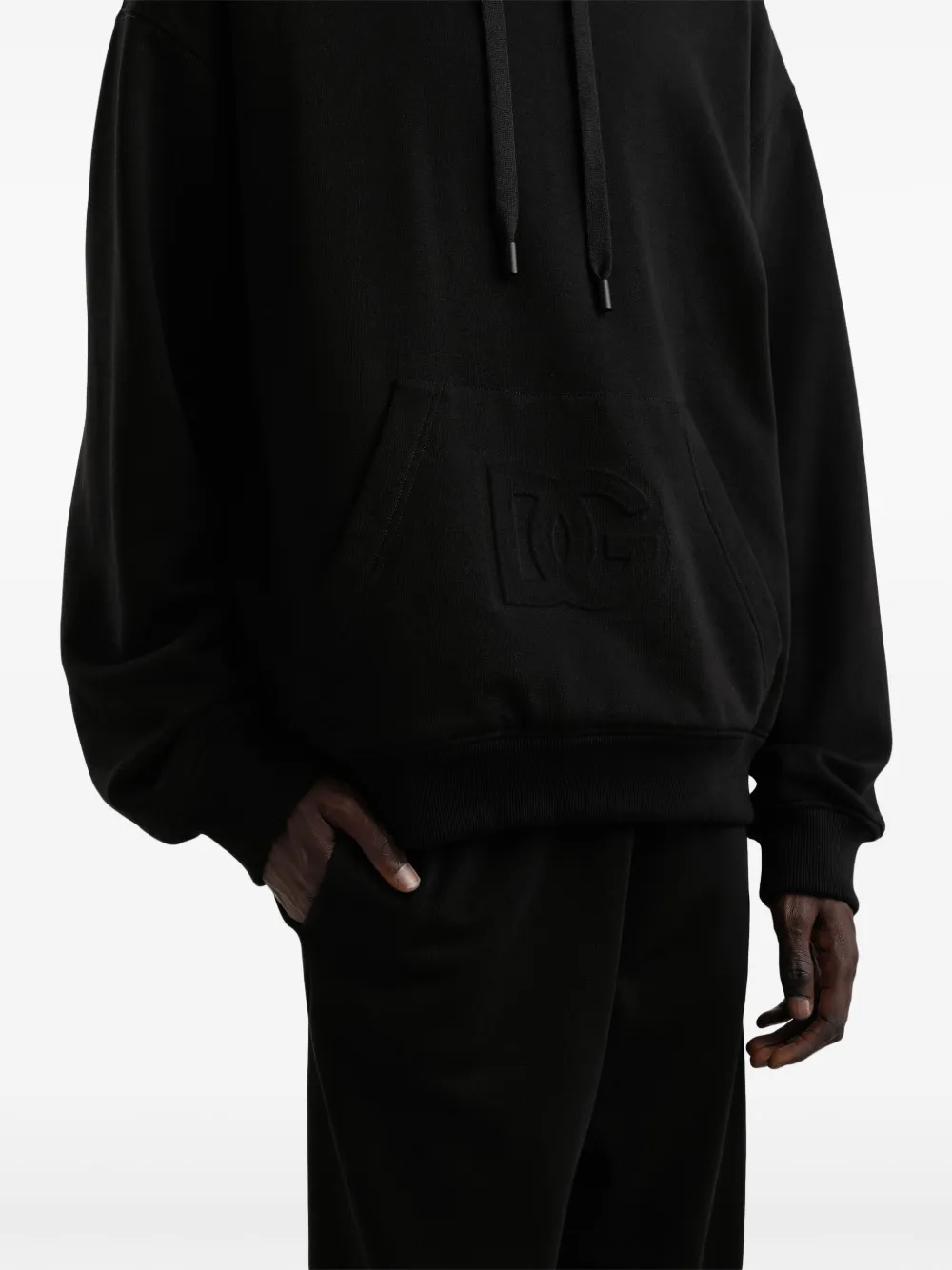 Dolce & Gabbana Hoodie met logo-reliëf Zwart