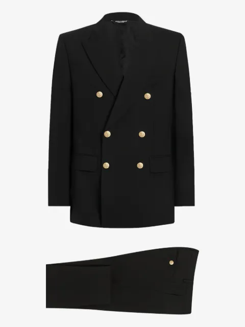 Dolce & Gabbana Martini-fit gold-button double-breasted suit