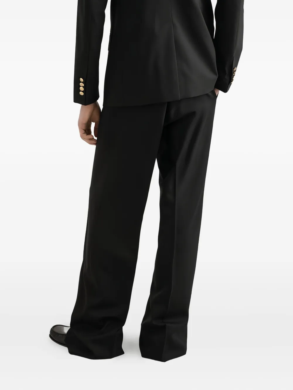Dolce & Gabbana Martini-fit Gold-button Double-breasted Suit In Black