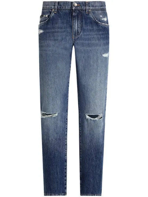 Dolce & Gabbana ripped straight-leg jeans