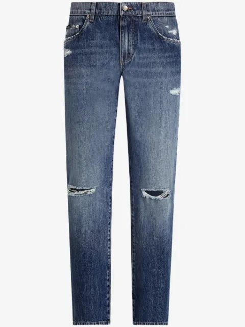 Dolce & Gabbana ripped straight-leg jeans