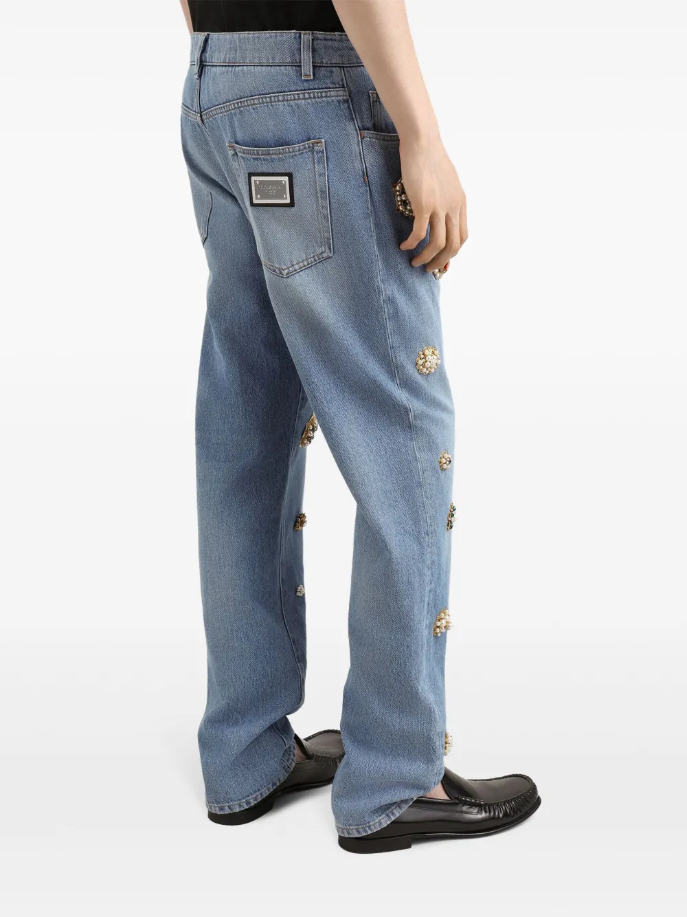 Dolce & Gabbana Jeans verfraaid met kristallen Blauw