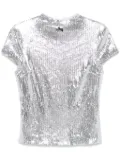 ROTATE BIRGER CHRISTENSEN sequinned cap-sleeve top - Grey