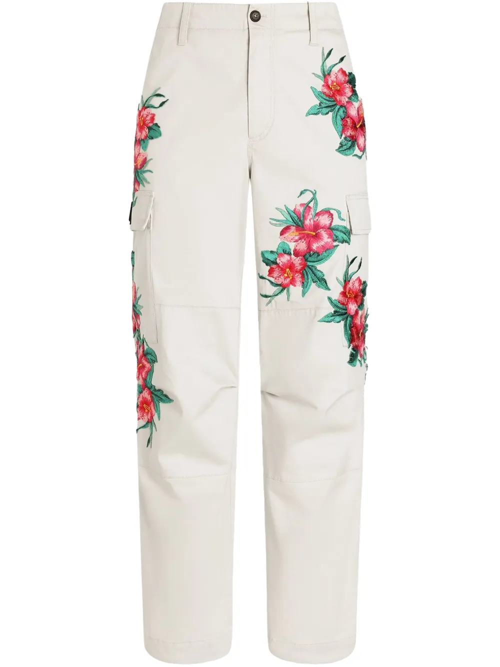 Dolce & Gabbana floral-embroidered trousers | Neutrals | Image 1