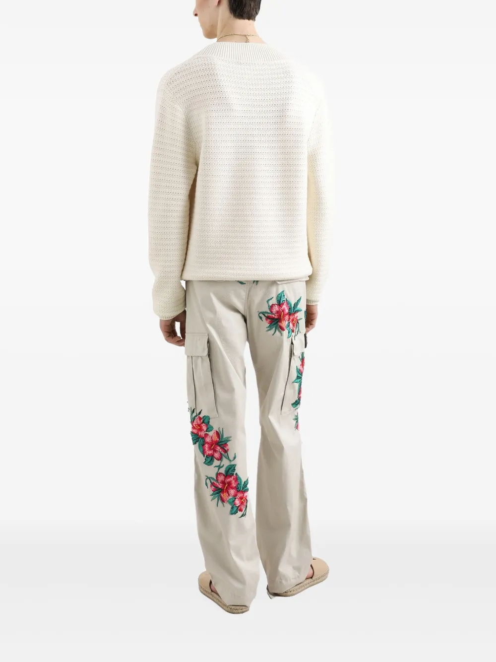 Dolce & Gabbana Broek met geborduurde bloemen Beige