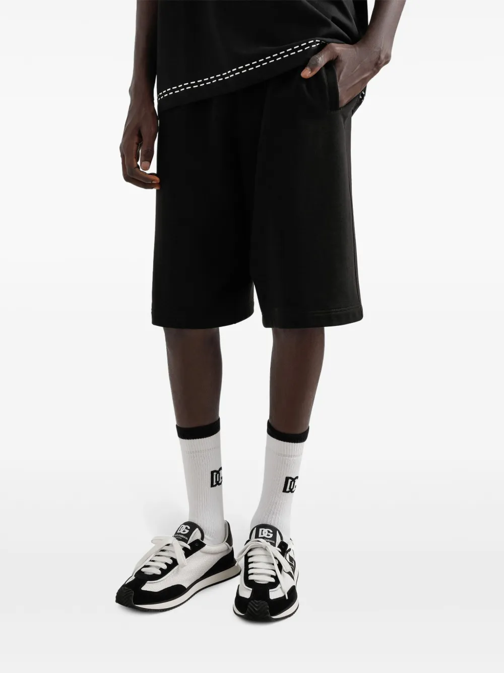 Dolce & Gabbana Shorts met logo-reliëf Zwart