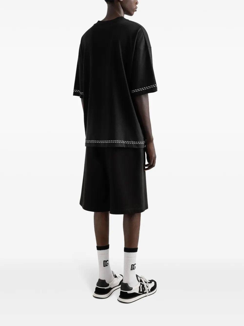 Dolce & Gabbana Shorts met logo-reliëf Zwart
