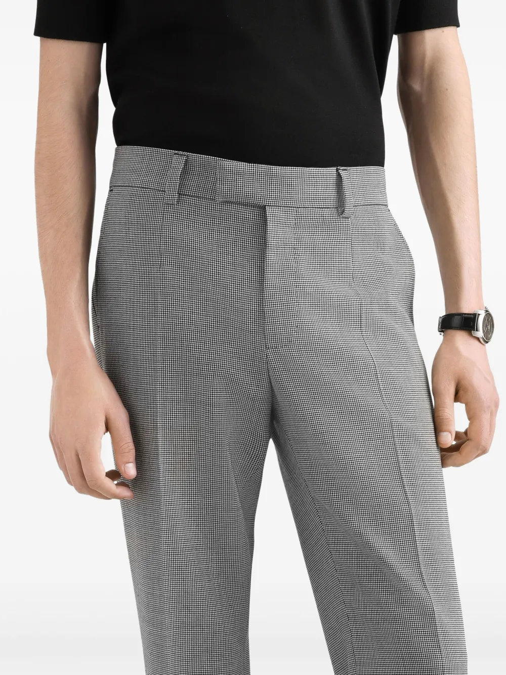 Dolce & Gabbana Broek met pied-de-poule print Zwart