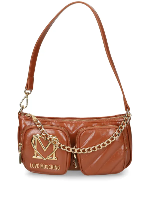 Moschino quilted leather shoulder bag sale