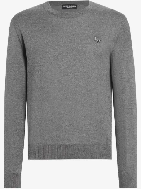 Dolce & Gabbana logo-embroidered silk sweater