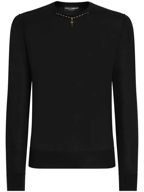 Dolce & Gabbana necklace-appliqué sweater