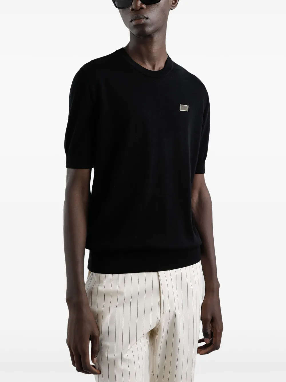 Dolce & Gabbana T-shirt met logoplakkaat Zwart