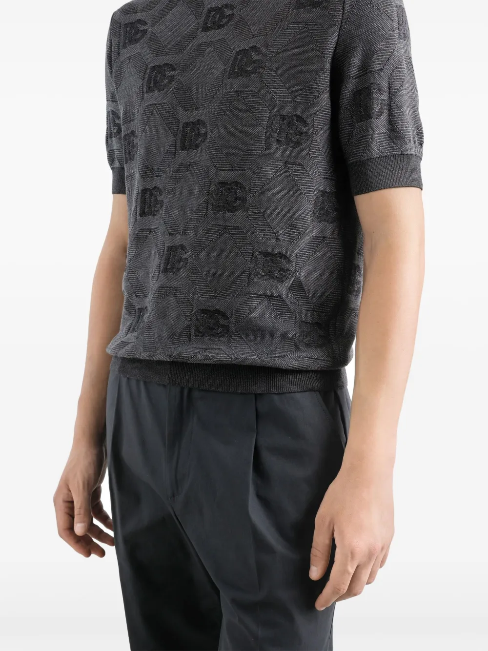 Dolce & Gabbana T-shirt met logo jacquard Grijs