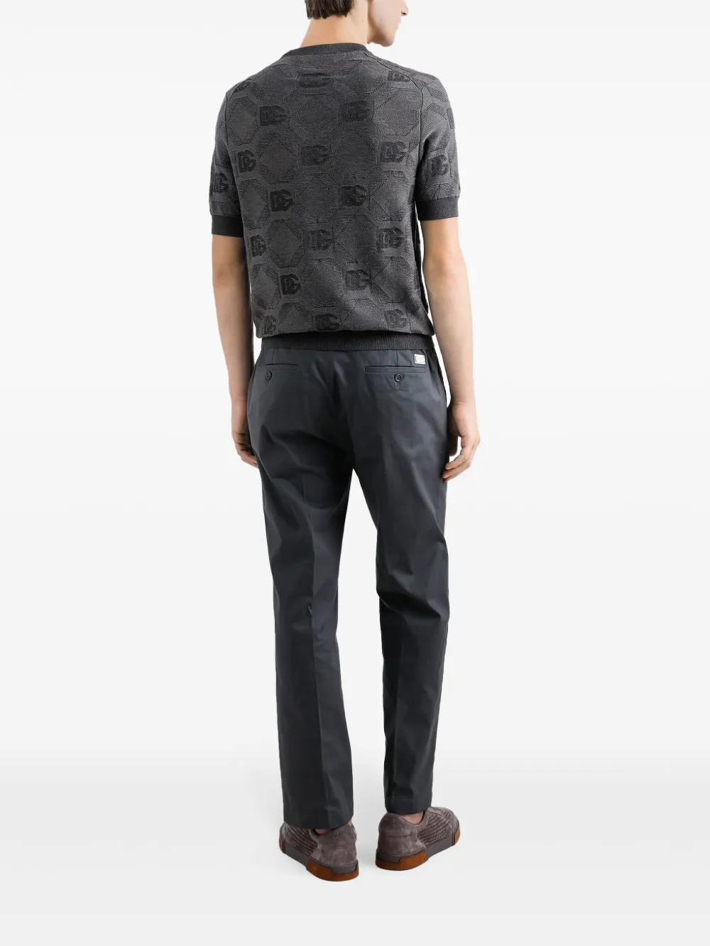 Dolce & Gabbana T-shirt met logo jacquard Grijs