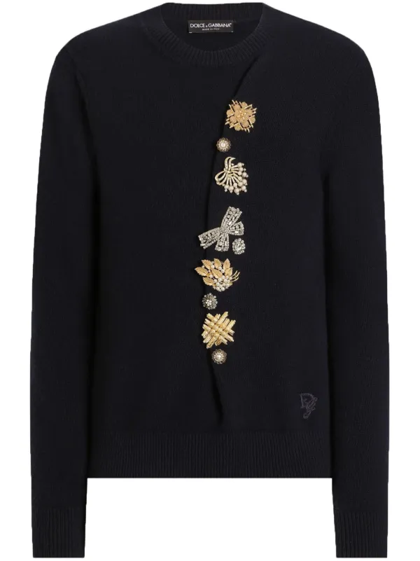 Dolce & Gabbana ブローチ セーター | ブルー | FARFETCH JP