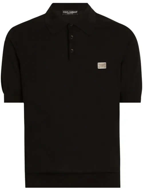 Polo à plaque logo - Dolce & Gabbana - Modalova