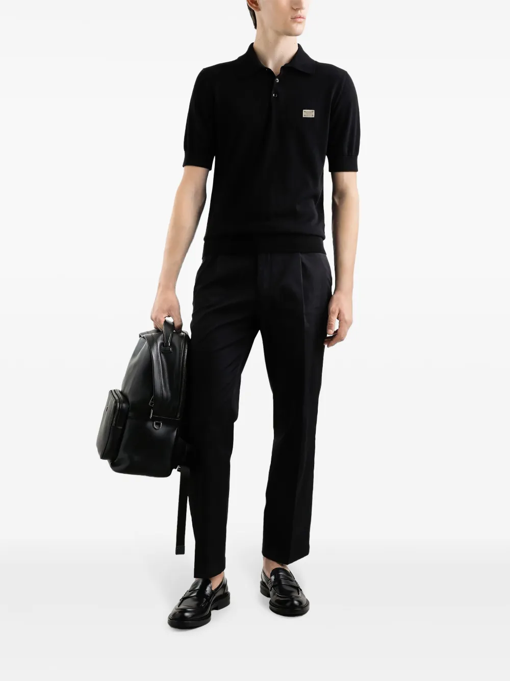 dolce&gabbana Dolce & Gabbana Poloshirt met logoplakkaat - Zwart