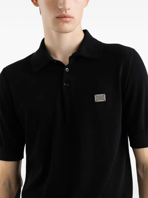 Dolce & Gabbana logo-plaque Polo Shirt | Black | FARFETCH