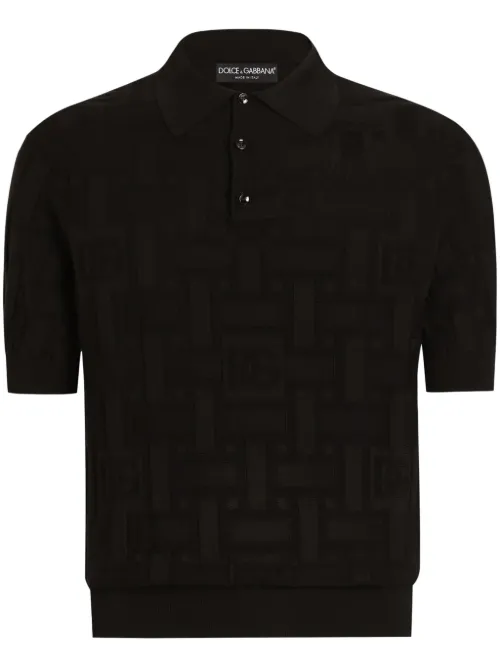 Polo à logo en jacquard - Dolce & Gabbana - Modalova
