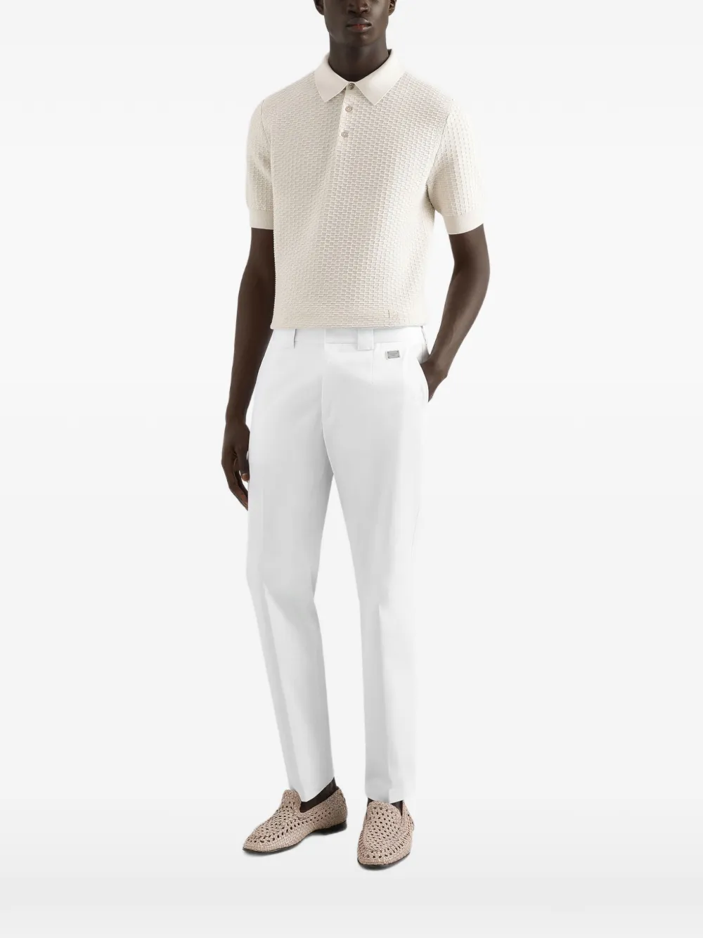 Dolce & Gabbana Gebreid poloshirt Beige