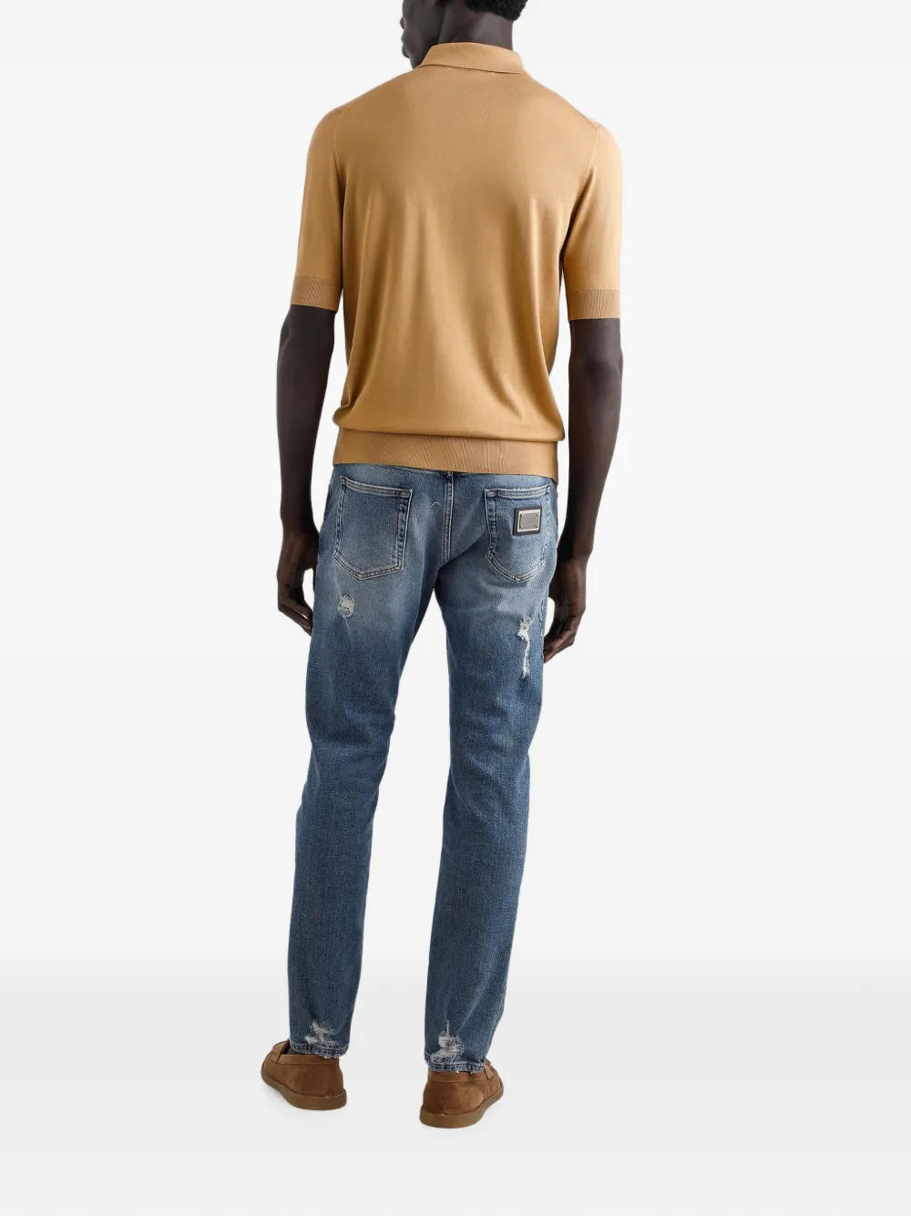 Dolce & Gabbana Poloshirt met geborduurd logo Beige
