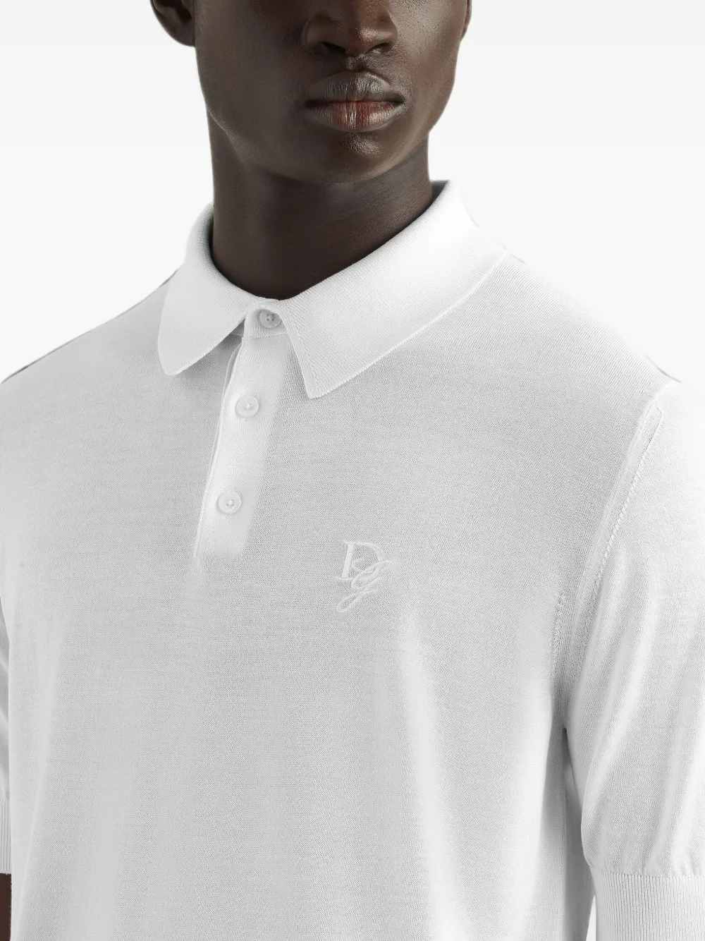 Dolce & Gabbana Poloshirt met geborduurd logo Wit