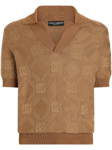 Dolce & Gabbana monogram-jacquard polo shirt
