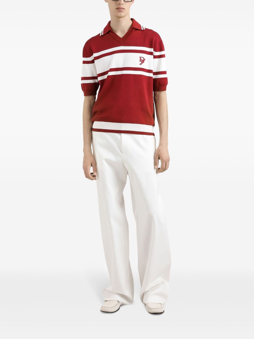 Dolce & Gabbana Gestreept T-shirt - Rood