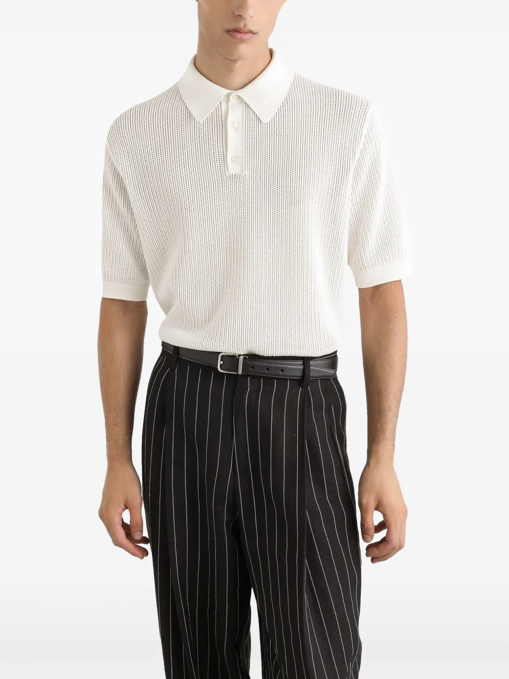 Dolce & Gabbana Gebreid poloshirt Wit