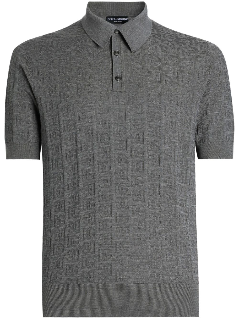 Dolce & Gabbana logo-jacquard polo shirt - Grey