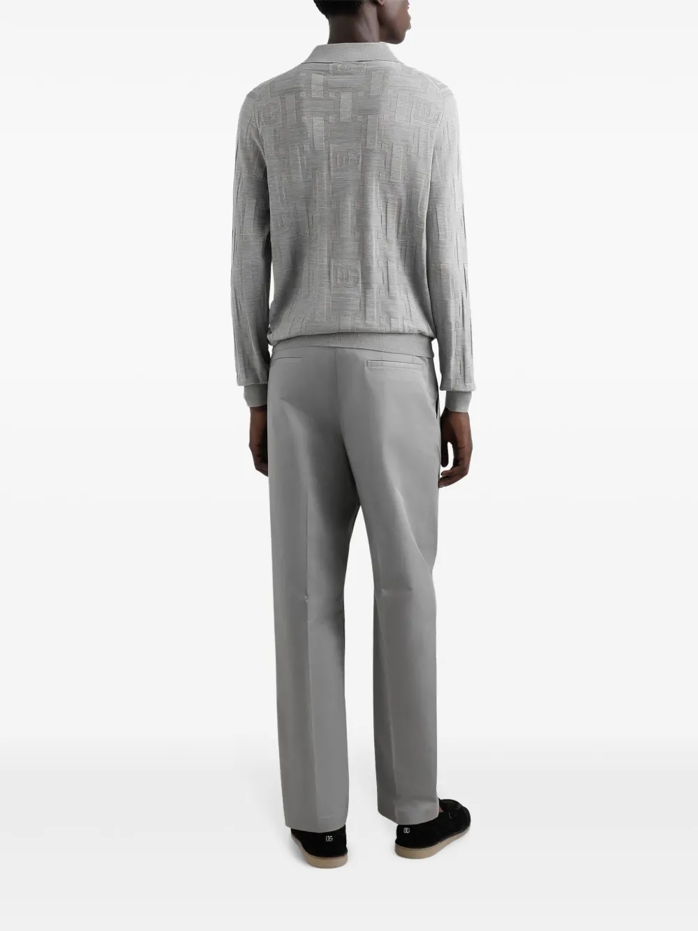 Dolce & Gabbana Fijngebreid poloshirt Grijs
