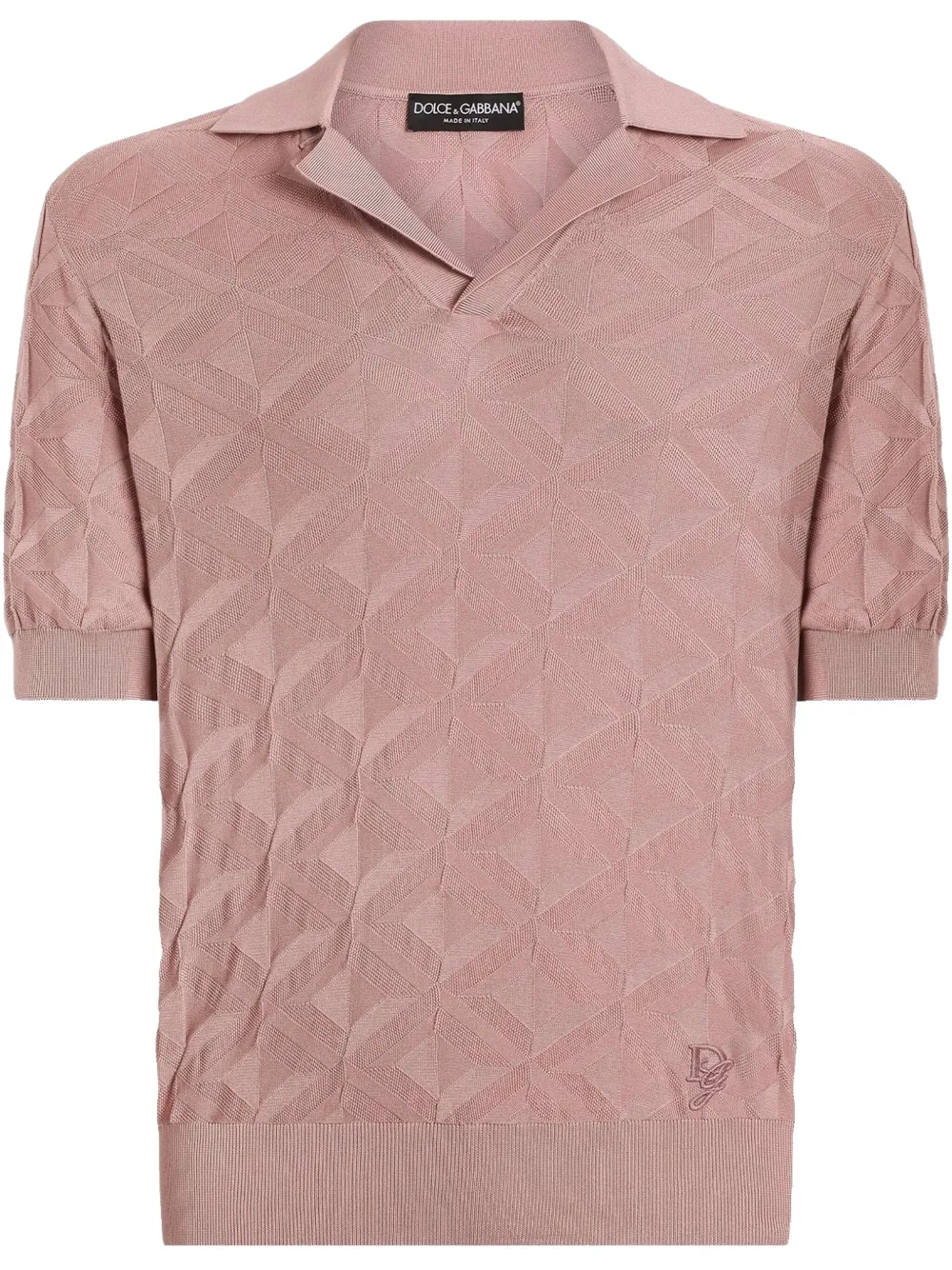 Dolce & Gabbana playera tipo polo con logo bordado | rosado | Image 1
