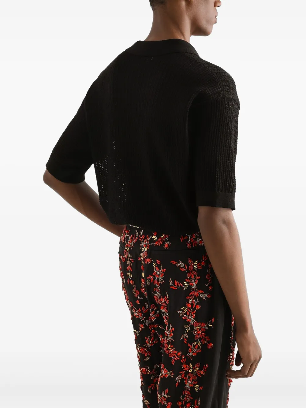 Dolce & Gabbana Gebreid poloshirt Zwart