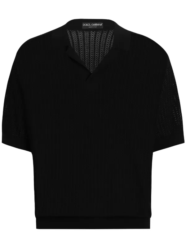 DOLCE & GABBANA ブラックポロシャツ Dolce & Gabbana ニット ポロシャツ | ブラック | FARFETCH JP