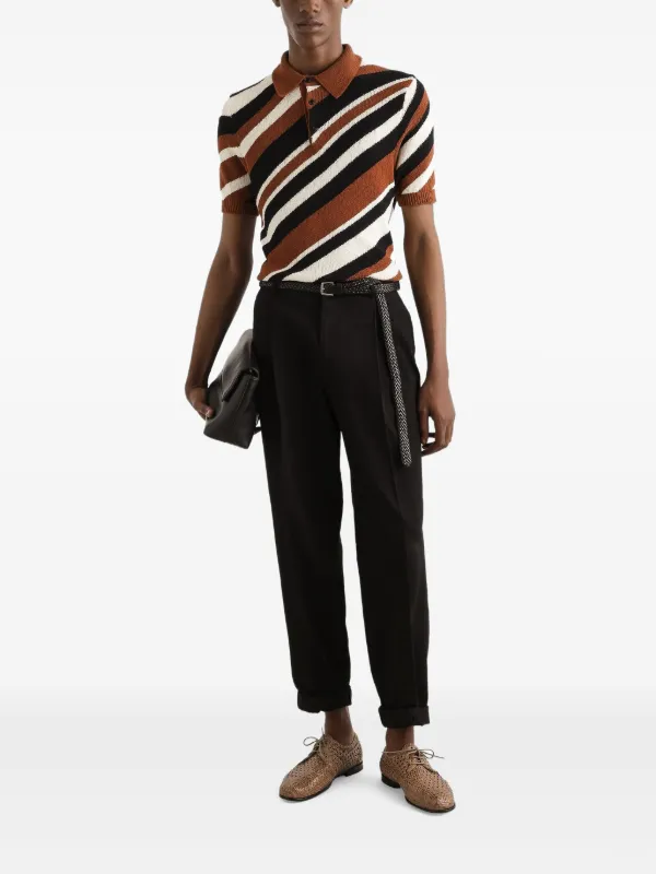 Dolce & Gabbana Knitted Polo Shirt | Brown | FARFETCH ZA
