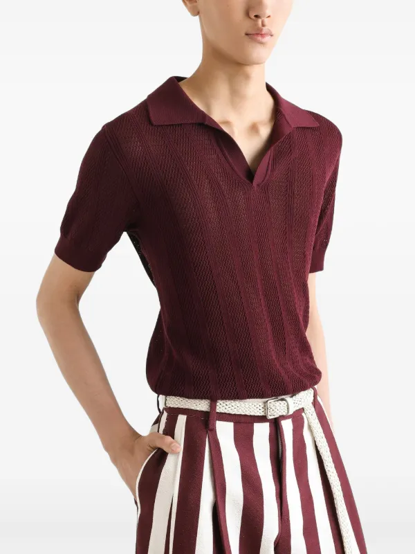 Dolce & Gabbana Knitted Polo Shirt | Red | FARFETCH BH