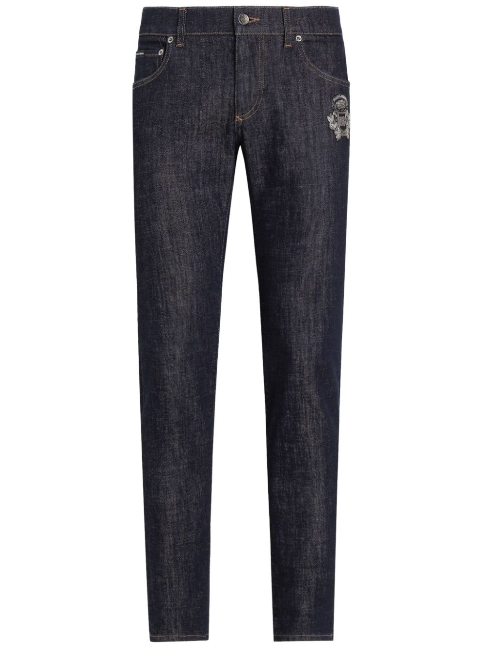 Dolce & Gabbana logo-appliqué skinny jeans - Blue