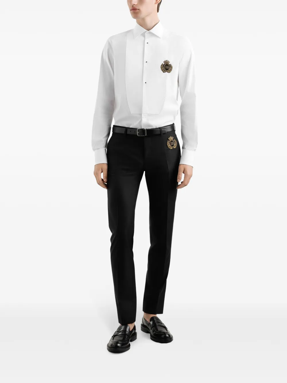 Dolce & Gabbana Broek met geborduurd logo - Zwart